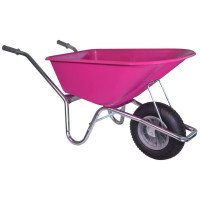 Klus- en tuinkruiwagen 100 Liter – Softwiel – Roze