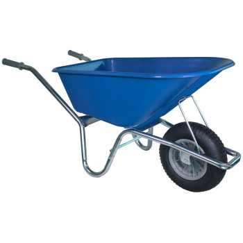 Klus- en tuinkruiwagen 100 Liter - Blauw - Luchtwiel 