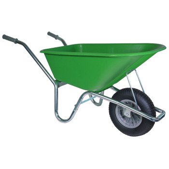 Klus- en tuinkruiwagen 100 Liter - Limegroen - Luchtwiel