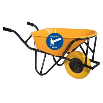 Stratenmakers kruiwagen HDPE 90 Liter - Geel – Softwiel