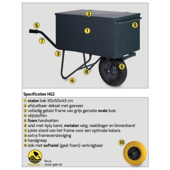 Gereedschapkruiwagen 190 Liter – 1 Softwiel