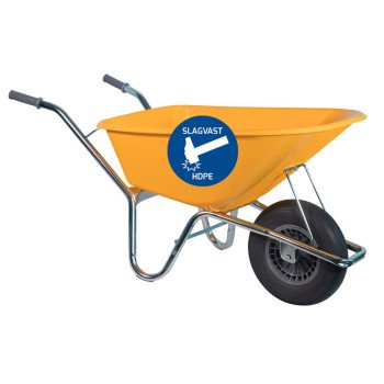 Bouwkruiwagen Basic PE 100 Liter – Geel - Softwiel