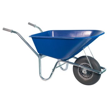 Klus- en tuinkruiwagen 100 Liter - Blauw - Softwiel 