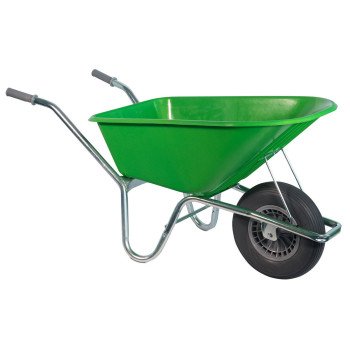 Klus- en tuinkruiwagen 100 Liter - Limegroen - Softwiel