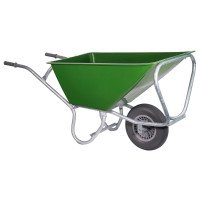 Stalkruiwagen PRO 160L groen met softwiel – Volledig gelast frame