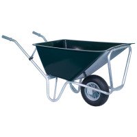 Stalkruiwagen Basic 160L groen – Gegalvaniseerd frame – Luchtwiel