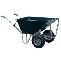 Stalkruiwagen Basic 160L groen – Gegalvaniseerd frame – 2 luchtwielen