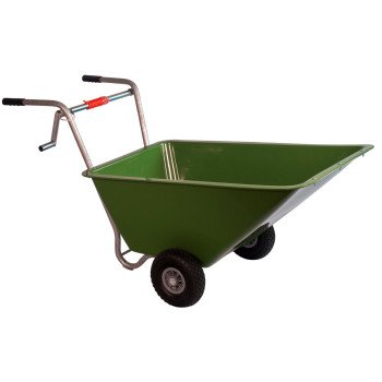 Kalvertax 160L groen met lier – Gegalvaniseerd frame – Luchtwielen