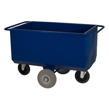 Voerwagen 275L blauw – Gecoat staal – Softwielen